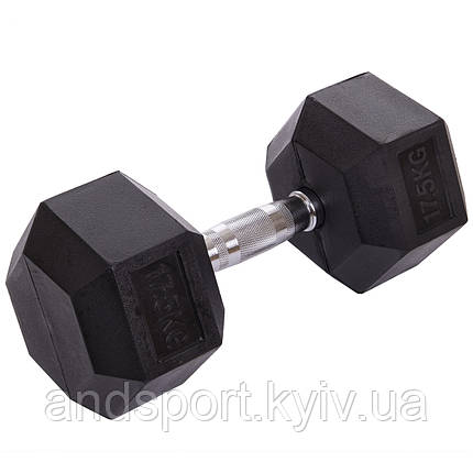 Гантель цільна шестигранна SP-Planeta SC-8013-17,5 1шт 17,5кг Код SC-8013-17_5, фото 1