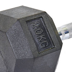 Гантель цільна шестигранна SP-Planeta SC-8013-20 1шт 20кг Код SC-8013-20, фото 3