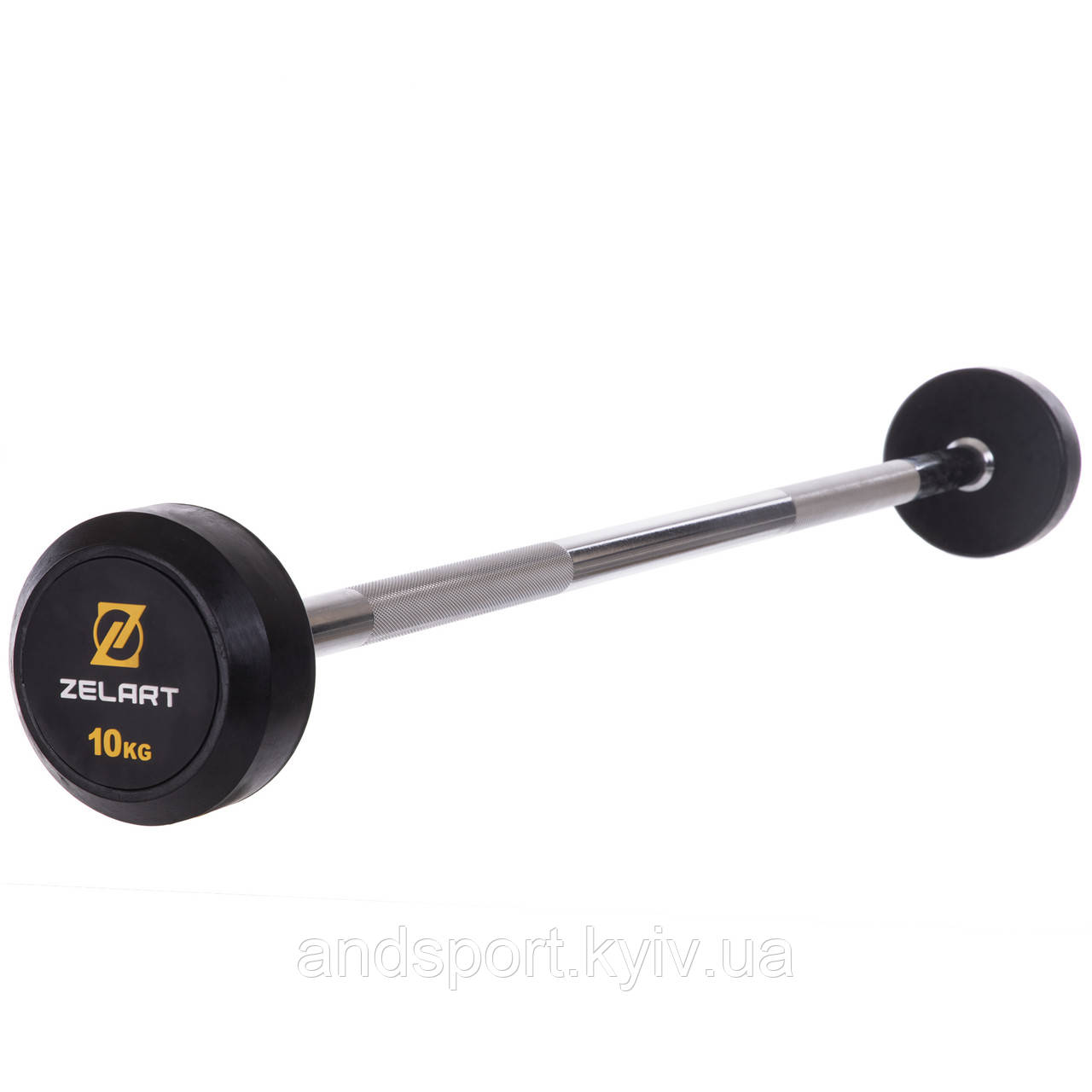 Штанга фіксована пряма прогумована Zelart Rubber Coated Barbell TA-2685-10 довжина-95см 10кг Код TA-2685-10