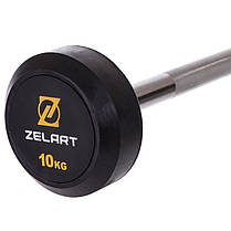 Штанга фіксована пряма прогумована Zelart Rubber Coated Barbell TA-2685-10 довжина-95см 10кг Код TA-2685-10, фото 2