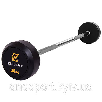 Штанга фіксована пряма прогумована Zelart Rubber Coated Barbell TA-2685-30 довжина-95см 30кг Код TA-2685-30, фото 1
