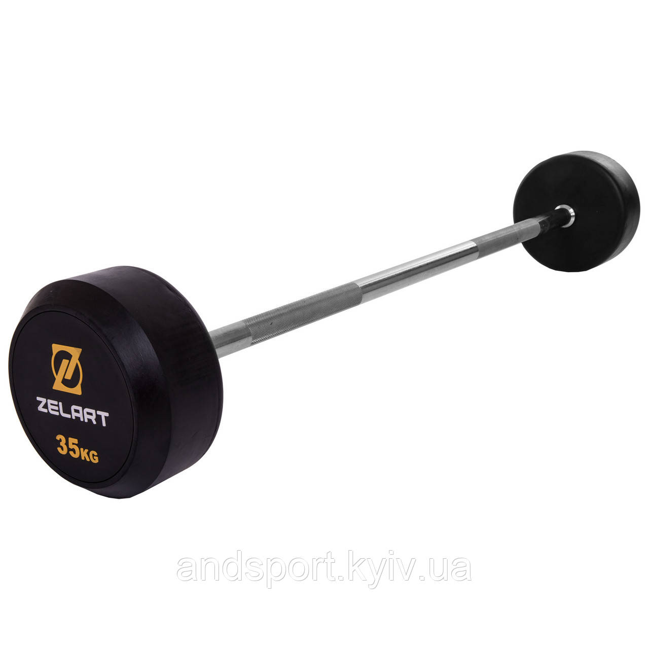 Штанга фіксована пряма прогумована Zelart Rubber Coated Barbell TA-2685-35 довжина-95см 35кг Код TA-2685-35