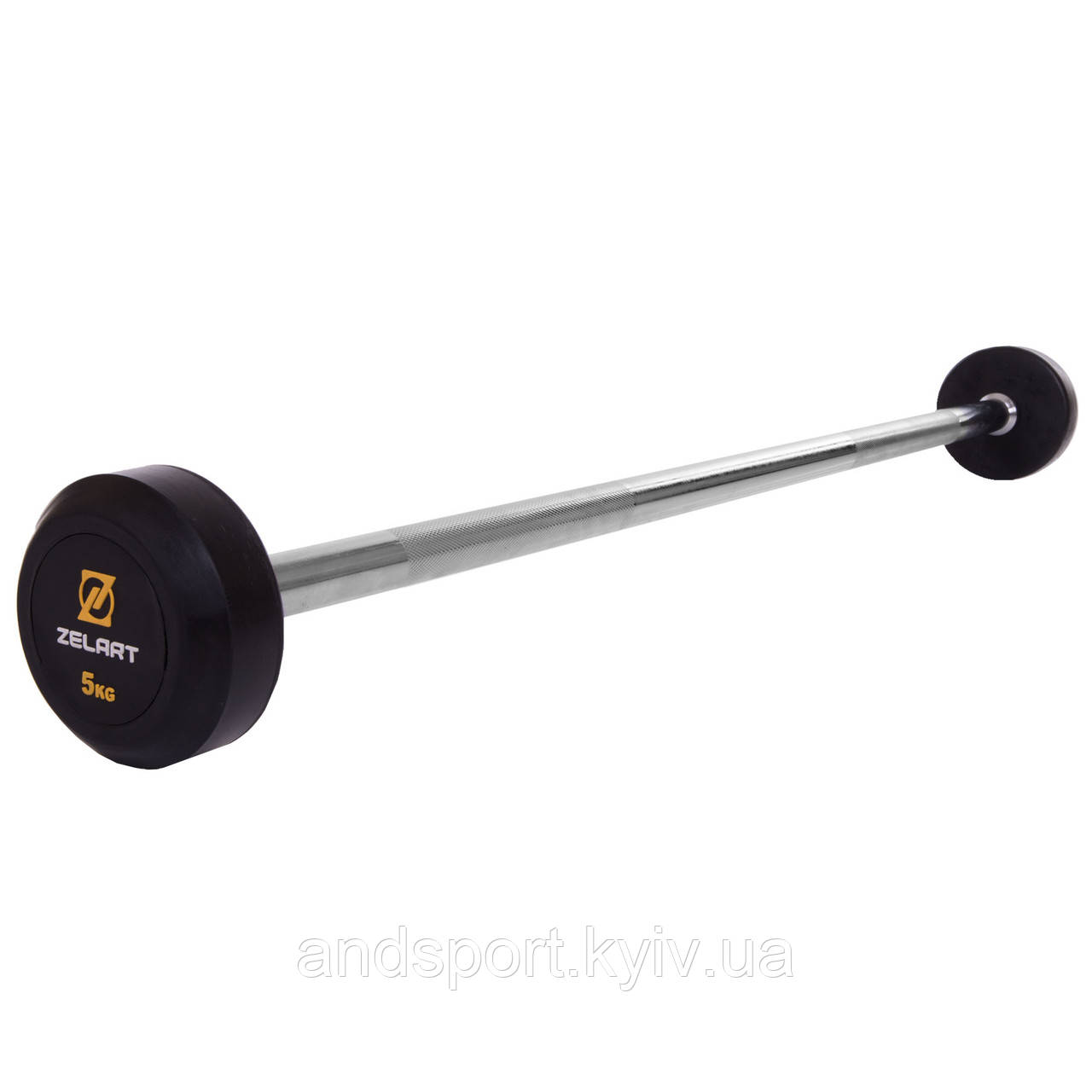 Штанга фіксована пряма прогумована Zelart Rubber Coated Barbell TA-2685-5 довжина-95см 5кг Код TA-2685-5