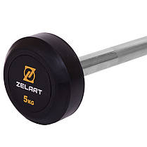 Штанга фіксована пряма прогумована Zelart Rubber Coated Barbell TA-2685-5 довжина-95см 5кг Код TA-2685-5, фото 2