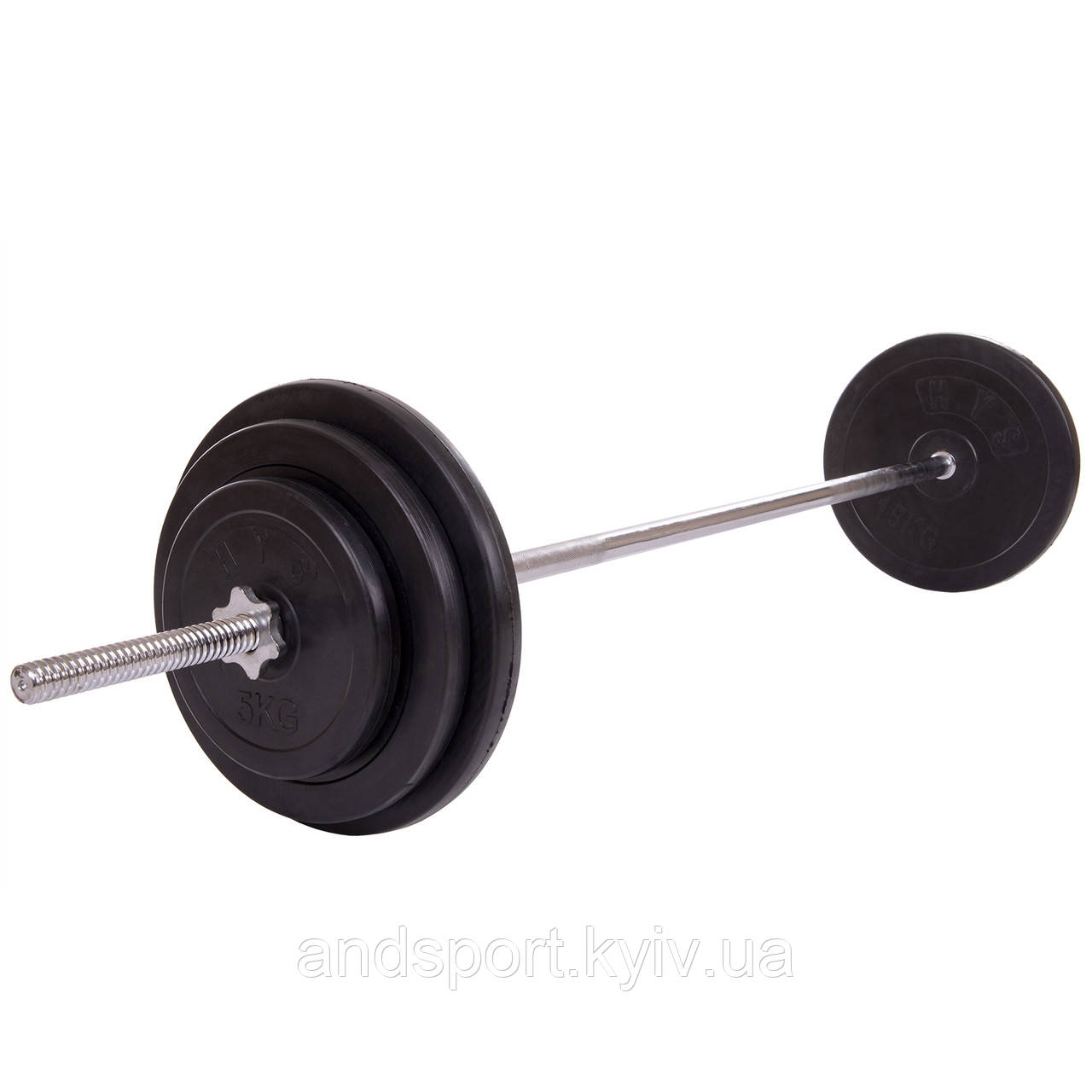 Штанга пряма з прогумованими дисками SHUANG CAI SPORTS TA-1139-68R довжина-1,8м 28мм 68кг Код TA-1139-68R