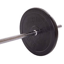 Штанга пряма з прогумованими дисками SHUANG CAI SPORTS TA-1139-68R довжина-1,8м 28мм 68кг Код TA-1139-68R, фото 2