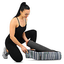 Сумка для йога килимка KINDFOLK Yoga bag SP-Sport FI-8365-3 сірий-синій Код FI-8365-3, фото 4
