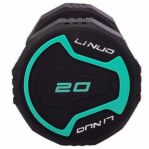 Гантель цілісна професійна LI NUO TA-3614-20 1шт 20кг чорний Код TA-3614-20, фото 2