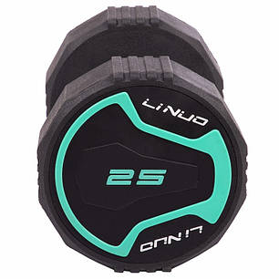 Гантель цілісна професійна LI NUO TA-3614-25 1шт 25кг чорний Код TA-3614-25, фото 2