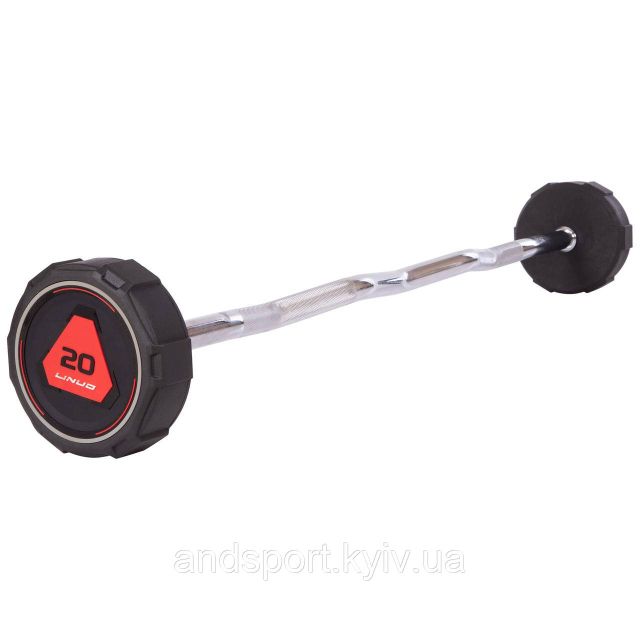Штанга фіксована вигнута поліуретанова LI NUO TA-3623-20 довжина-113см 20кг Код TA-3623-20