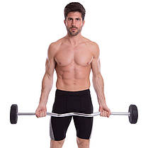 Штанга фіксована вигнута поліуретанова LI NUO TA-3623-20 довжина-113см 20кг Код TA-3623-20, фото 5