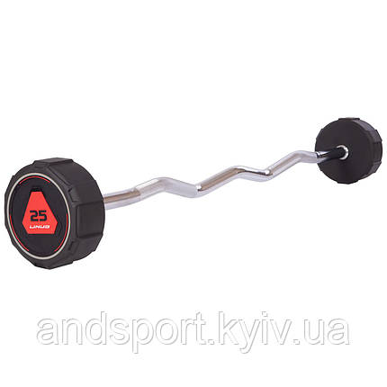 Штанга фіксована вигнута поліуретанова LI NUO TA-3623-25 довжина-115см 25кг Код TA-3623-25, фото 1