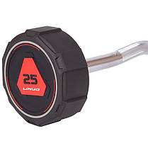 Штанга фіксована вигнута поліуретанова LI NUO TA-3623-25 довжина-115см 25кг Код TA-3623-25, фото 2