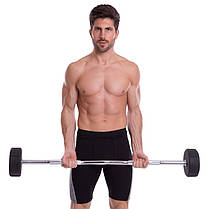 Штанга фіксована вигнута поліуретанова LI NUO TA-3623-25 довжина-115см 25кг Код TA-3623-25, фото 5