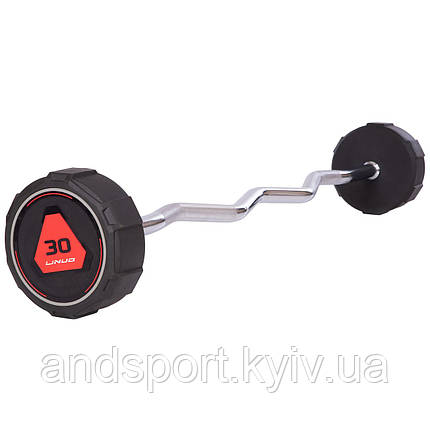 Штанга фіксована вигнута поліуретанова LI NUO TA-3623-30 довжина-116см 30кг Код TA-3623-30, фото 1