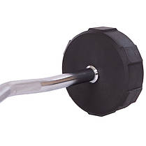 Штанга фіксована вигнута поліуретанова LI NUO TA-3623-30 довжина-116см 30кг Код TA-3623-30, фото 3