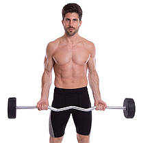 Штанга фіксована вигнута поліуретанова LI NUO TA-3623-30 довжина-116см 30кг Код TA-3623-30, фото 5