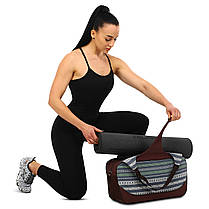 Сумка для фітнесу та йоги KINDFOLK Yoga bag SP-Sport FI-8366-3 сірий-синій Код FI-8366-3, фото 2