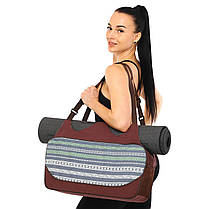 Сумка для фітнесу та йоги KINDFOLK Yoga bag SP-Sport FI-8366-3 сірий-синій Код FI-8366-3, фото 4