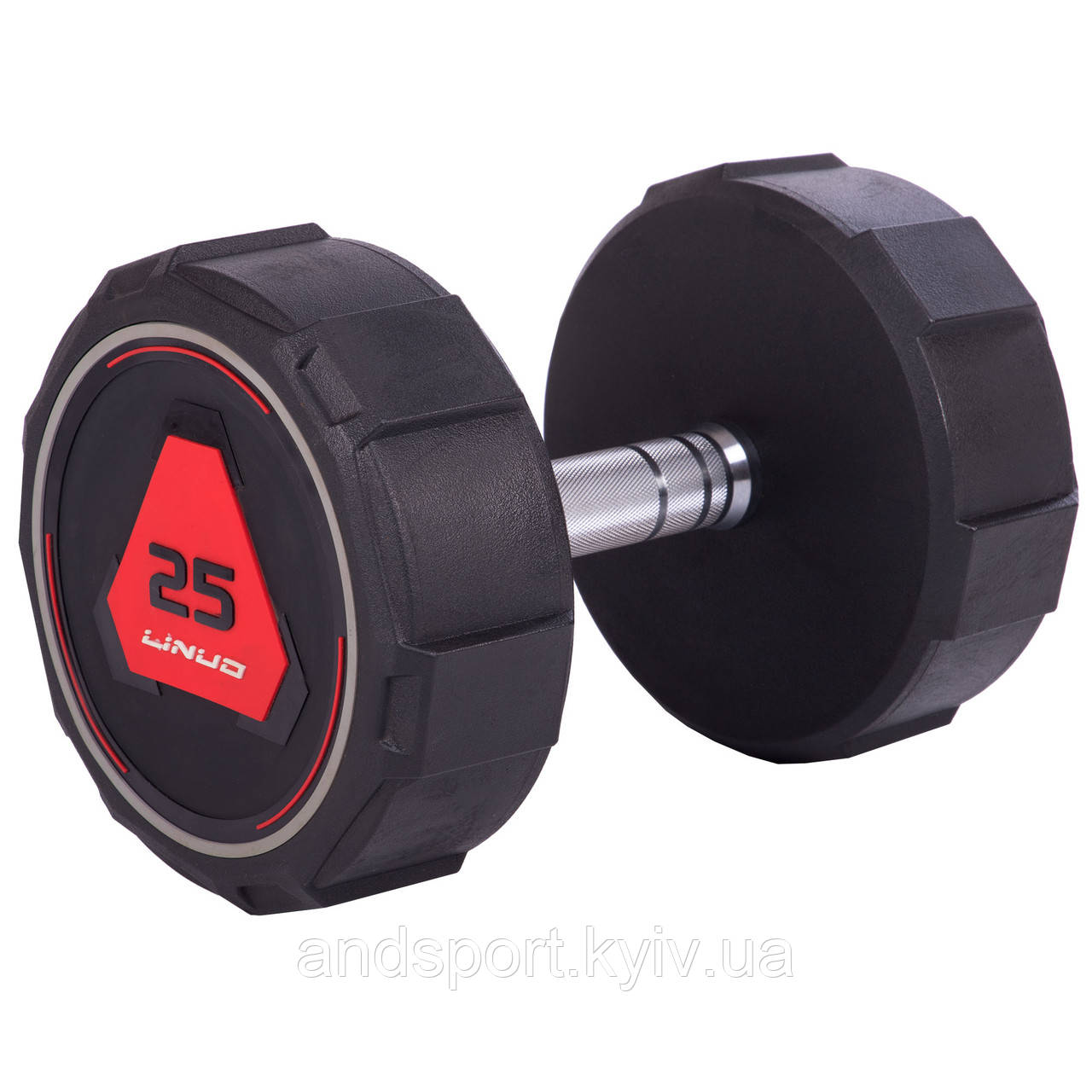 Гантель цілісна професійна LI NUO TA-3618-25 1шт 25кг чорний Код TA-3618-25