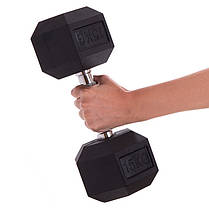 Гантель цільна шестигранна Zelart TA-2679-15 1шт 15кг Код TA-2679-15, фото 3