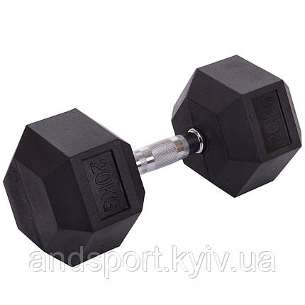 Гантель цільна шестигранна Zelart TA-2679-20 1шт 20кг Код TA-2679-20, фото 1