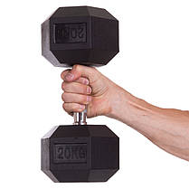 Гантель цільна шестигранна Zelart TA-2679-20 1шт 20кг Код TA-2679-20, фото 3