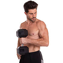 Гантель цільна шестигранна Zelart TA-2679-20 1шт 20кг Код TA-2679-20, фото 4