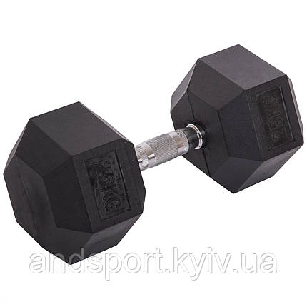 Гантель цільна шестигранна Zelart TA-2679-25 1шт 25кг Код TA-2679-25, фото 1