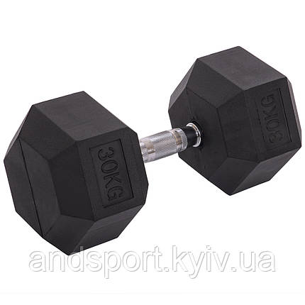 Гантель цільна шестигранна Zelart TA-2679-30 1шт 30кг Код TA-2679-30, фото 1