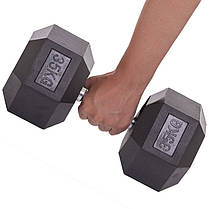 Гантель цільна шестигранна Zelart TA-2679-35 1шт 35кг Код TA-2679-35, фото 3