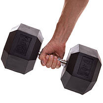 Гантель цільна шестигранна Zelart TA-2679-40 1шт 40кг Код TA-2679-40, фото 3