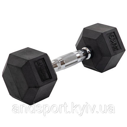 Гантель цільна шестигранна ZELART TA-5159-4 1шт 4кг Код TA-5159-4, фото 1