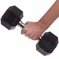 Гантель цільна шестигранна ZELART TA-5159-7 1шт 7кг Код TA-5159-7, фото 3