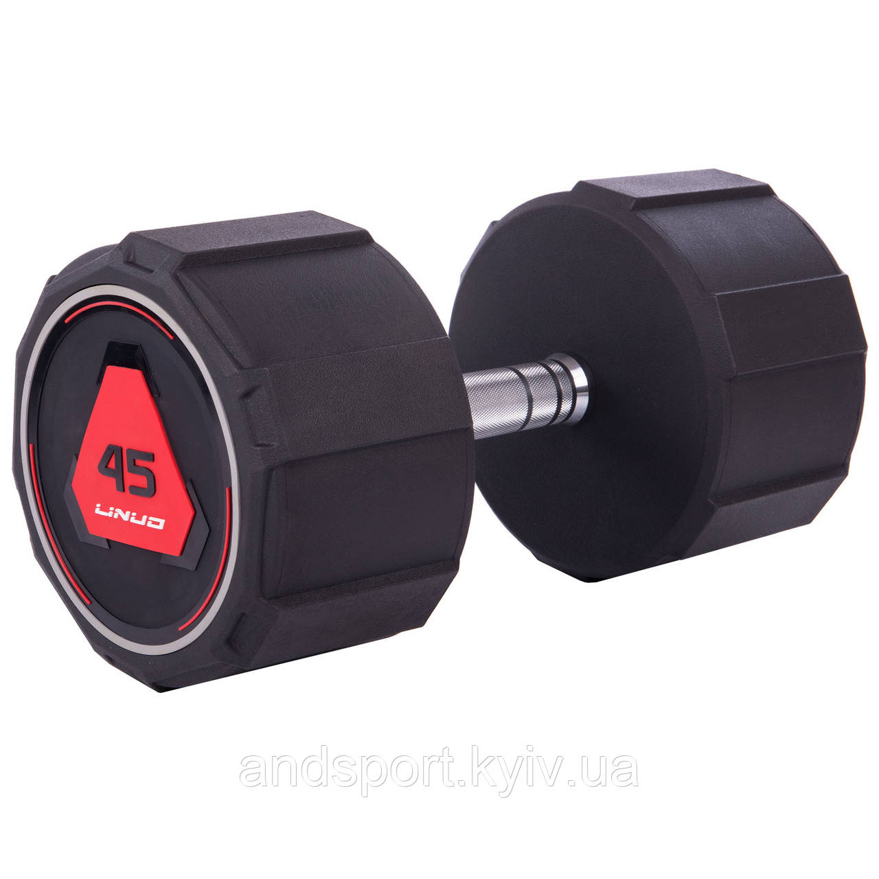 Гантель цілісна професійна LI NUO TA-3618-45 1шт 45кг чорний Код TA-3618-45
