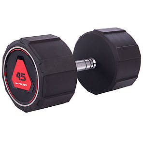 Гантель цілісна професійна LI NUO TA-3618-45 1шт 45кг чорний Код TA-3618-45, фото 1