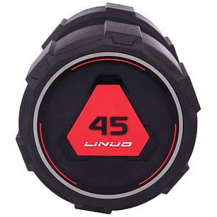 Гантель цілісна професійна LI NUO TA-3618-45 1шт 45кг чорний Код TA-3618-45, фото 2