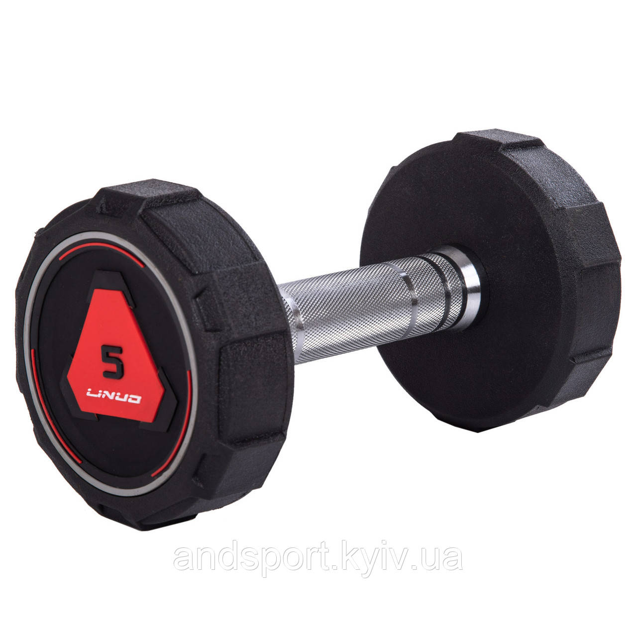 Гантель цілісна професійна LI NUO TA-3618-5 1шт 5кг чорний Код TA-3618-5