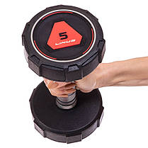 Гантель цілісна професійна LI NUO TA-3618-5 1шт 5кг чорний Код TA-3618-5, фото 3