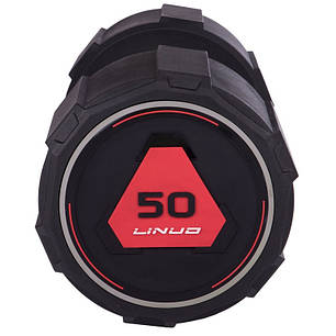 Гантель цілісна професійна LI NUO TA-3618-50 1шт 50кг чорний Код TA-3618-50, фото 2