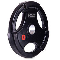 Диски для штанги обгумовані Zelart Z-HIT TA-5160-10 51мм 10кг чорний Код TA-5160-10, фото 2