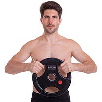 Диски для штанги обгумовані Zelart Z-HIT TA-5160-10 51мм 10кг чорний Код TA-5160-10, фото 4