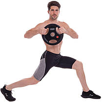 Диски для штанги обгумовані Zelart Z-HIT TA-5160-10 51мм 10кг чорний Код TA-5160-10, фото 5