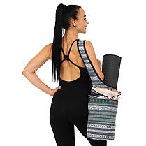 Сумка для фітнесу та йоги через плечо KINDFOLK Yoga bag SP-Sport FI-8364-3 сірий-синій Код FI-8364-3, фото 3