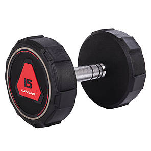 Гантель цілісна професійна LI NUO TA-3618-15 1шт 15кг чорний Код TA-3618-15, фото 1