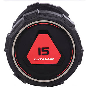 Гантель цілісна професійна LI NUO TA-3618-15 1шт 15кг чорний Код TA-3618-15, фото 2