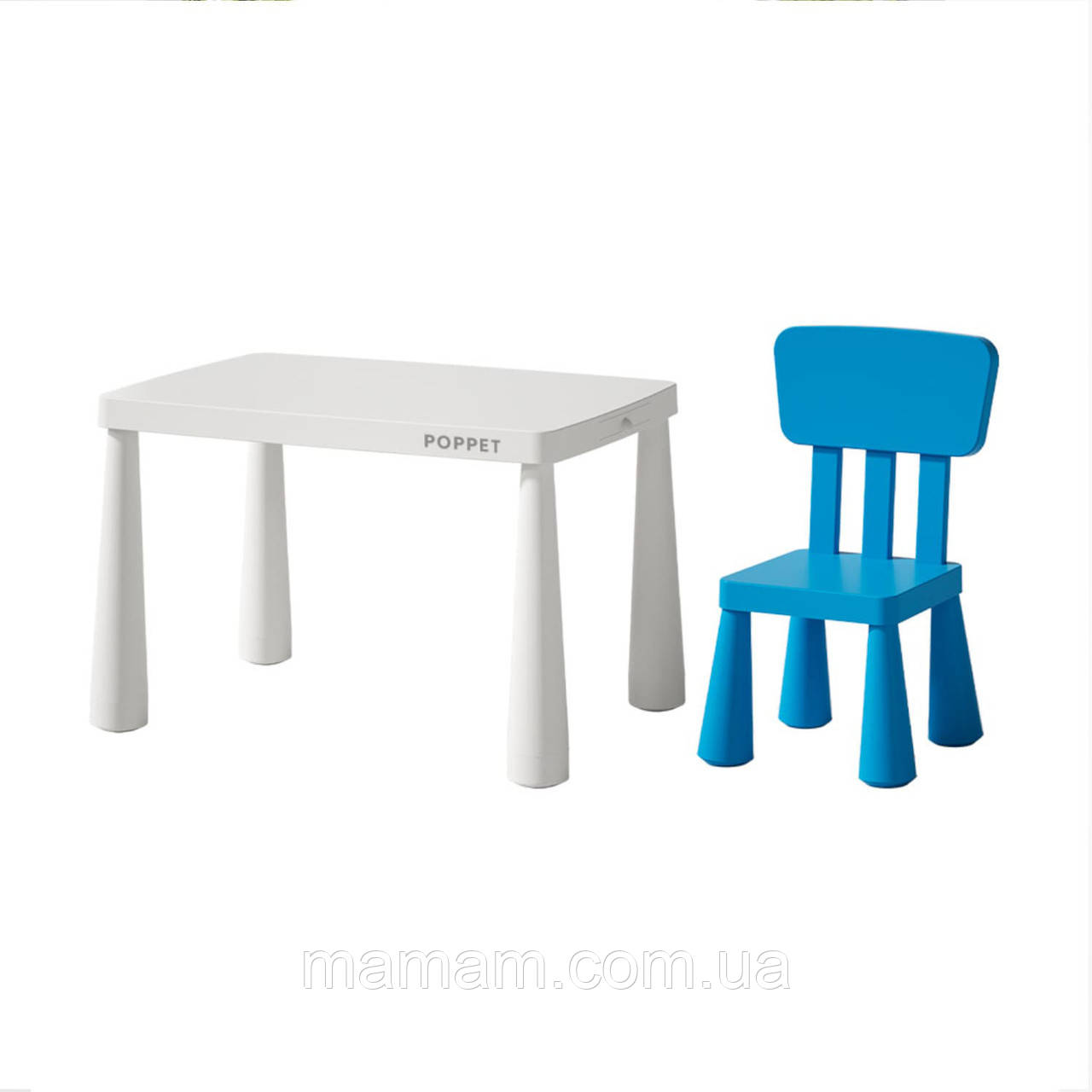 Дитячий столик та стілець Poppet Маммут White Blue, фото 1