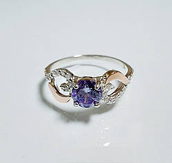 Срібна каблучка з золотими накладками