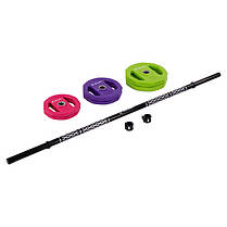 Штанга для фітнесу (фітнес памп) Zelart TA-7801-17_5 вага-17,5 кг фіолетовий-салатовий Код TA-7801-17_5, фото 5