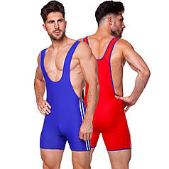 Трико для боротьби і важкої атлетики двостороннє чоловіче SP-Sport CO-3044 розмір M-XL червоний-синій Код